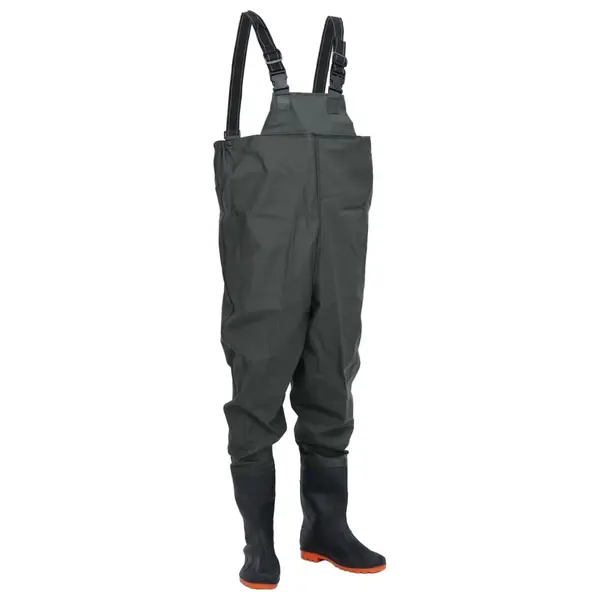Gossi salopeta cu pieptar si cizme, verde inchis, marimea 45
