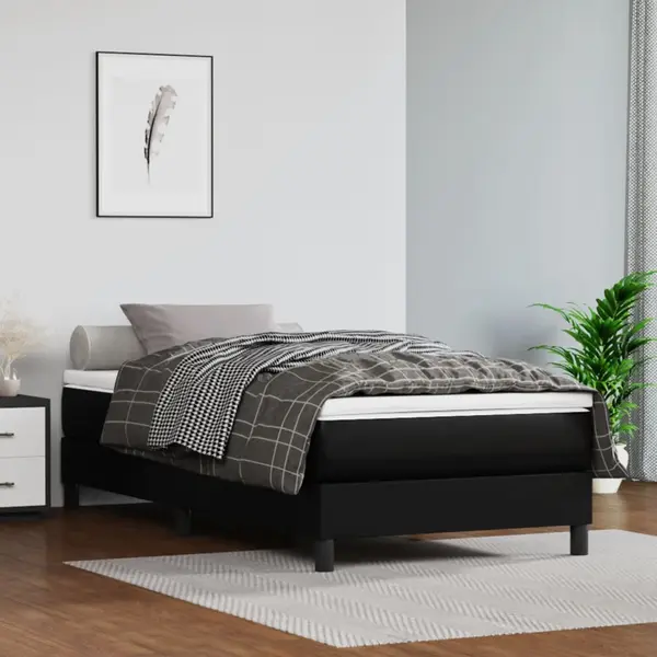 Gossi saltea cu arcuri buzunar copii negru 80x160cm piele artificiala