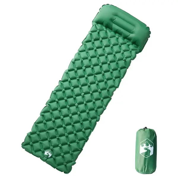 Gossi saltea de camping gonflabila, cu perna, 1 persoana, verde