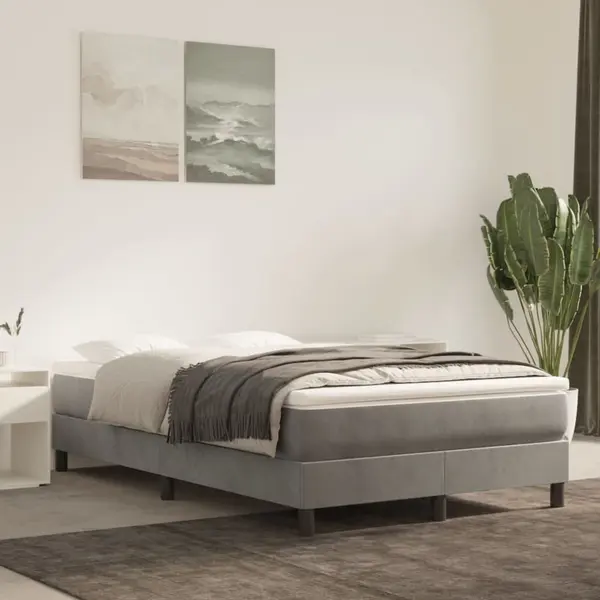 Gossi saltea de pat cu arcuri, gri deschis, 120x200x20 cm, catifea