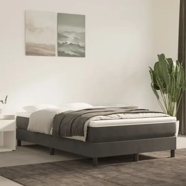 Gossi saltea de pat cu arcuri, gri inchis, 120x200x20 cm, catifea