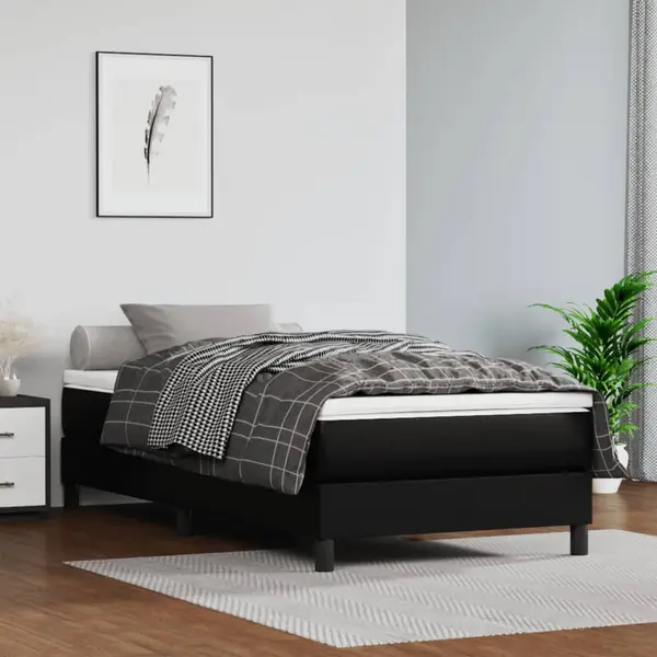 Gossi saltea de pat cu arcuri, negru, 120x190x20 cm, piele ecologica