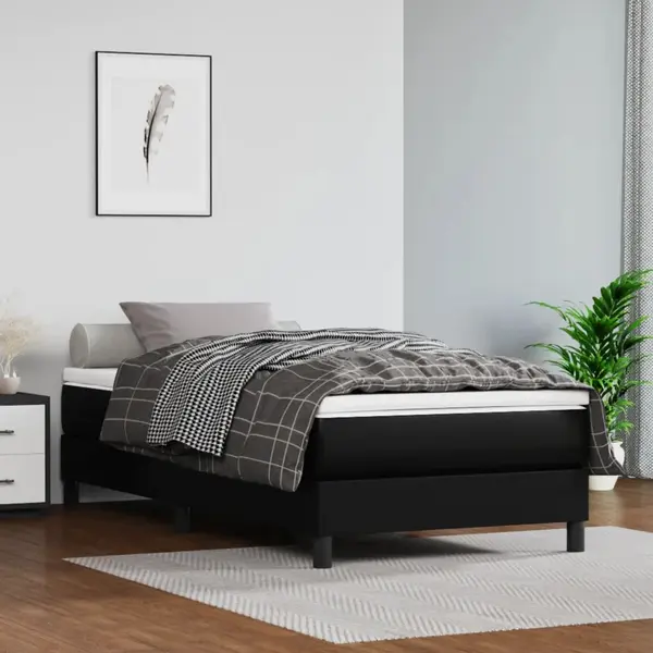 Gossi saltea de pat cu arcuri, negru, 80x200x20 cm, piele ecologica