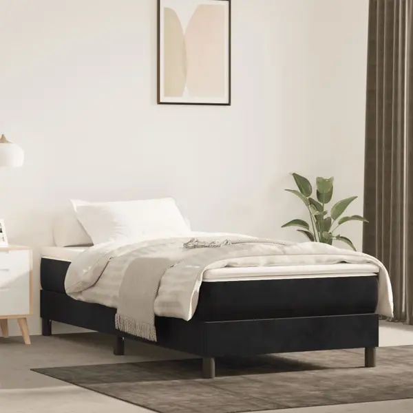 Gossi saltea de pat cu arcuri, negru, 80x220x20 cm, catifea