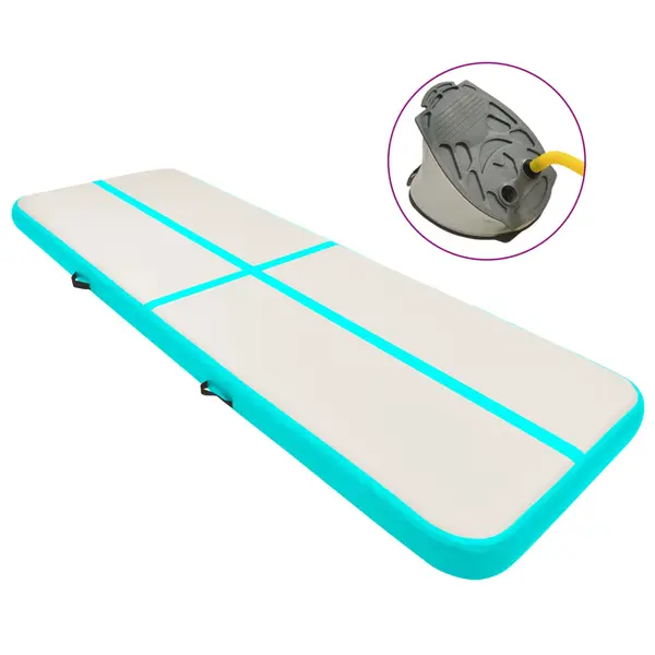 Gossi saltea gimnastica gonflabila cu pompa verde 300x100x20 cm pvc