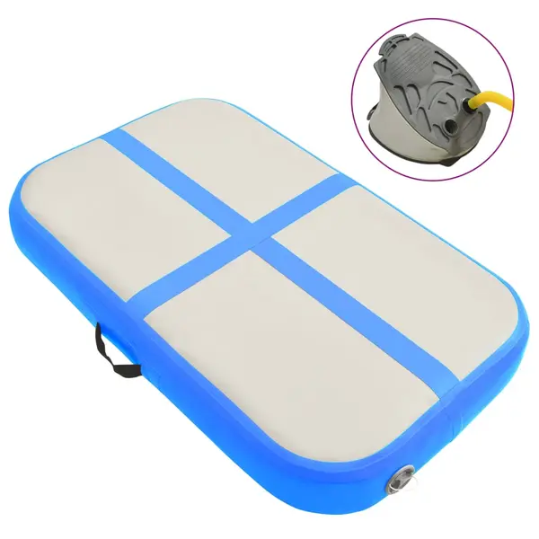 Gossi saltea gimnastica gonflabila, pompa, albastru 60x100x15 cm, pvc