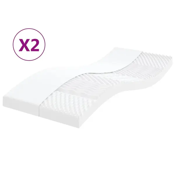 Gossi saltele din spuma, 2 buc. alb 90x190 cm, 7 zone duritate 20 ild