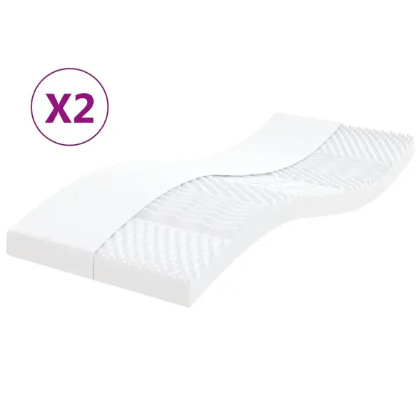 Gossi saltele din spuma, 2 buc. alb 90x200 cm, 7 zone duritate 20 ild