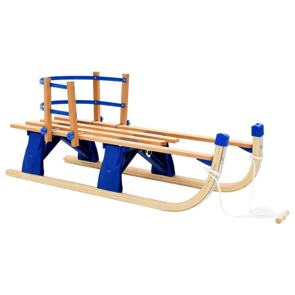 Gossi sanie pliabila pentru zapada cu spatar, lemn, 119 cm