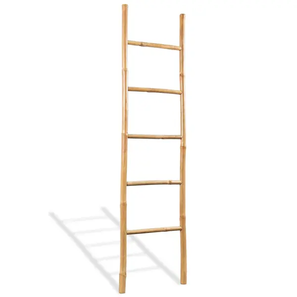 Gossi scara pentru prosoape cu 5 trepte, bambus, 150 cm