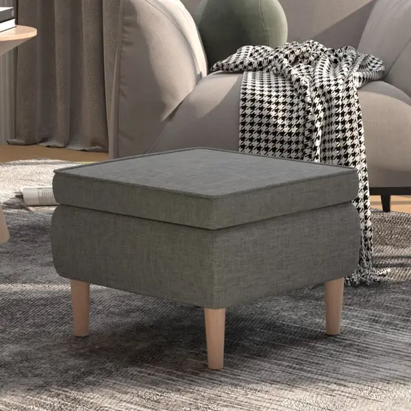 Gossi scaun cu picioare din lemn, gri deschis, material textil
