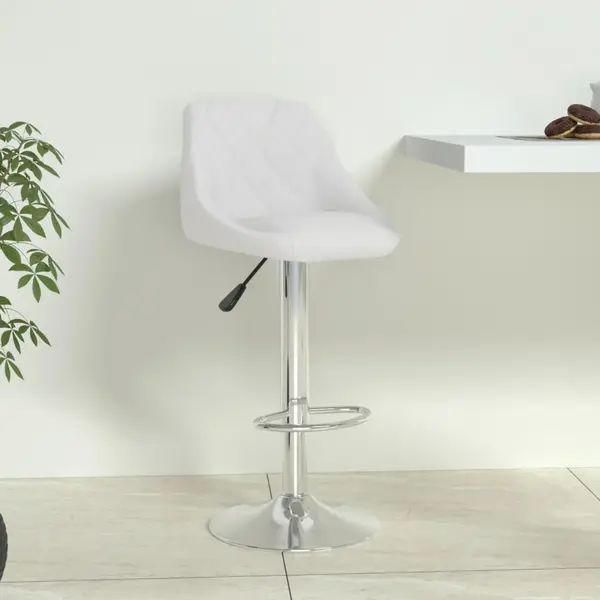 Gossi scaun de bar, alb, piele ecologica
