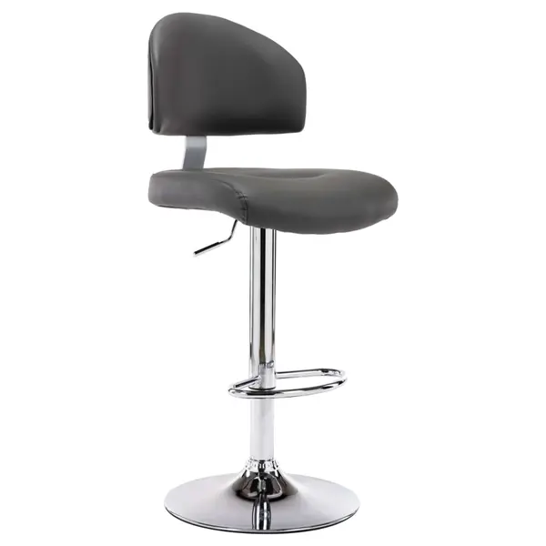 Gossi scaun de bar, gri, piele ecologica