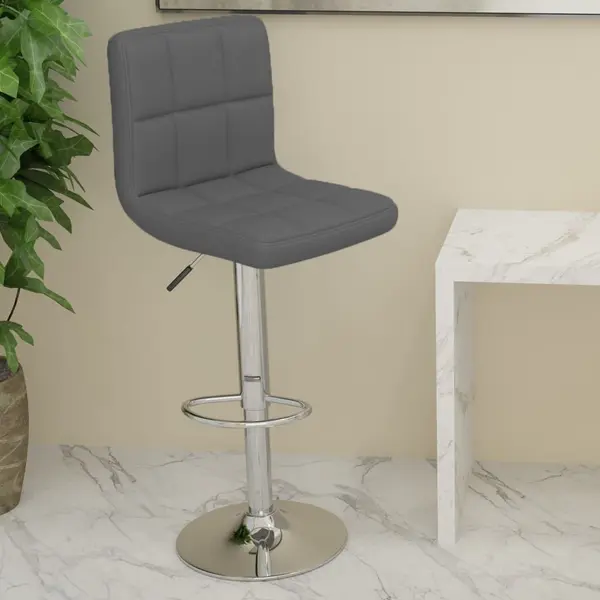 Gossi scaun de bar, gri, piele ecologica