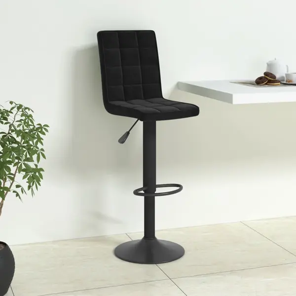 Gossi scaun de bar, negru, catifea