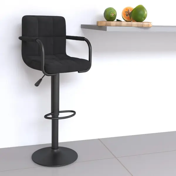 Gossi scaun de bar, negru, catifea