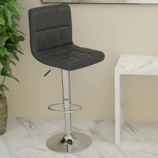 Gossi scaun de bar, negru, piele ecologica