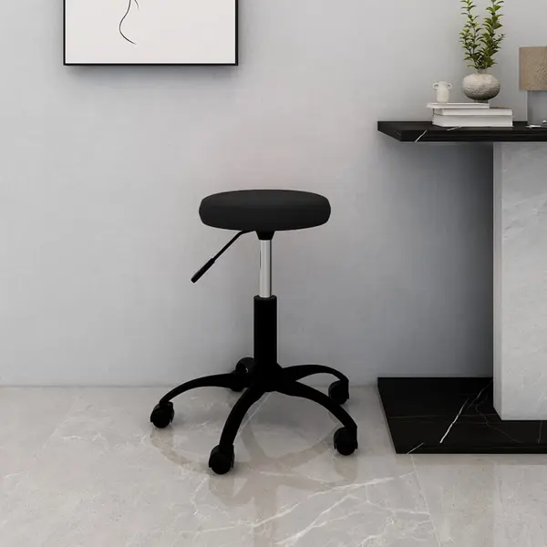 Gossi scaun de birou pivotant, negru, catifea