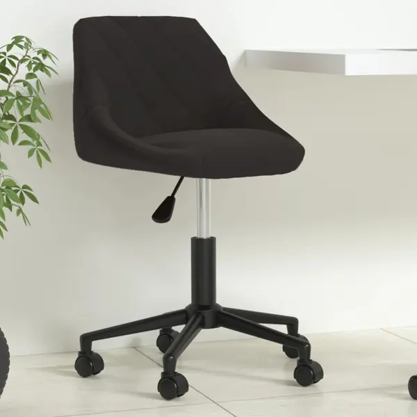 Gossi scaun de birou pivotant, negru, catifea
