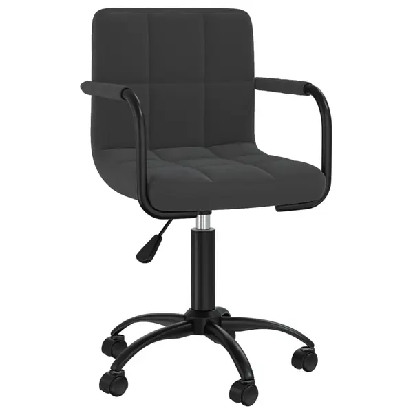 Gossi scaun de bucatarie pivotant, negru, catifea