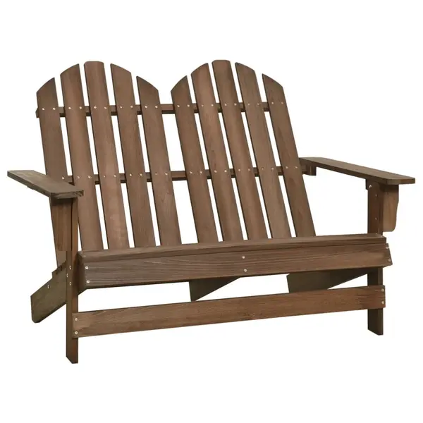 Gossi scaun de gradina adirondack cu 2 locuri, maro, lemn de brad