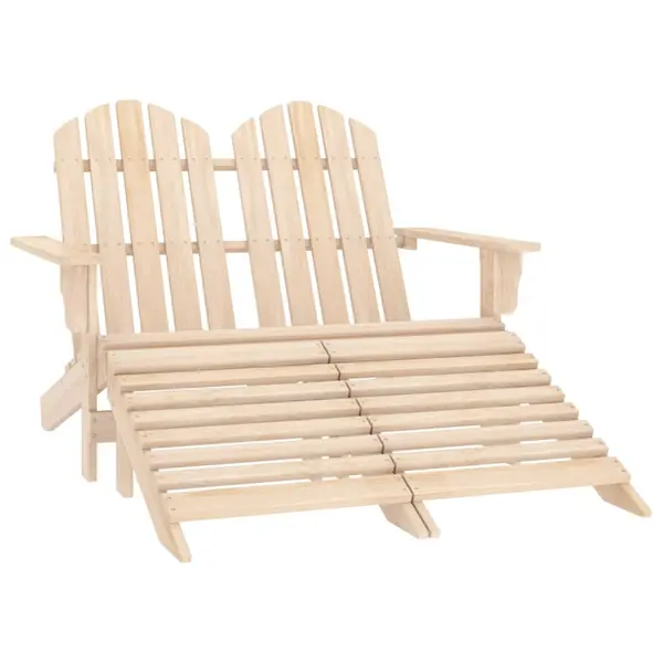 Gossi scaun de gradina adirondack cu 2 locuri & otoman, lemn de brad