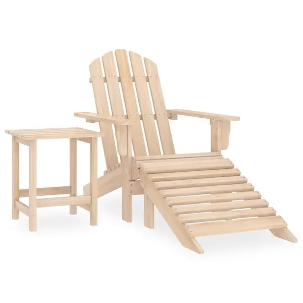 Gossi scaun de gradina adirondack cu otoman si masa, lemn de brad