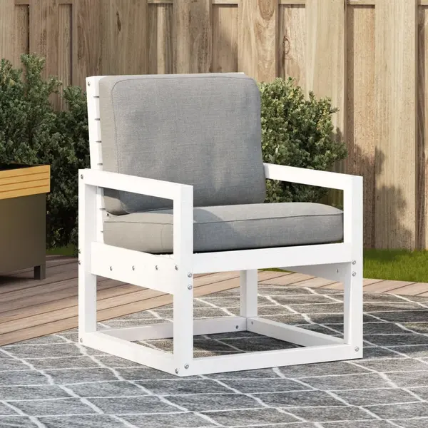 Gossi scaun de gradina, alb, 57,5x63x76 cm, lemn masiv de pin
