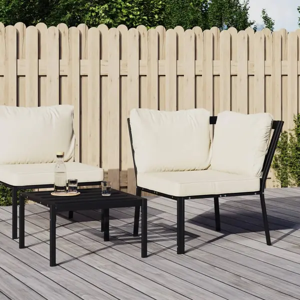 Gossi scaun de gradina cu perne nisipiu, 76x76x79 cm, otel