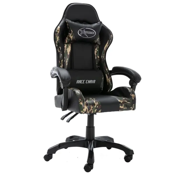 Gossi scaun de jocuri, negru si camuflaj, piele ecologica
