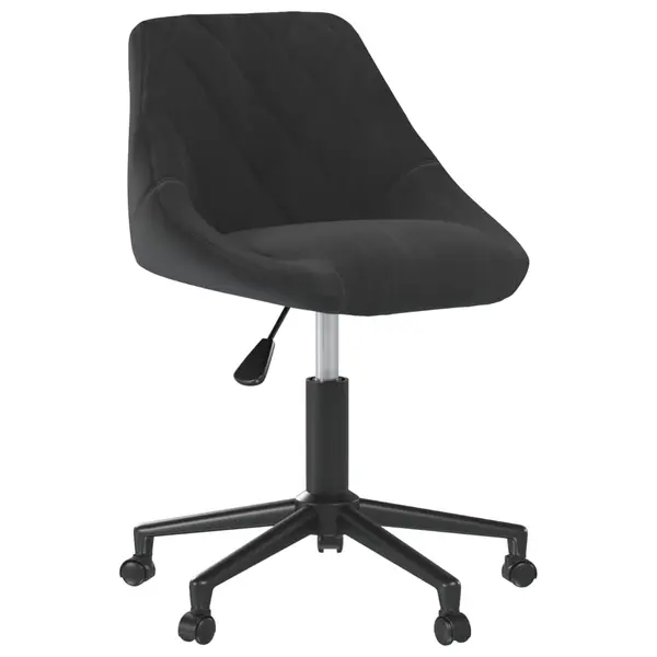 Gossi scaun de masa pivotant, negru, catifea