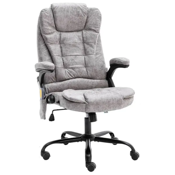 Gossi scaun de masaj pentru birou, gri deschis, velur ecologic