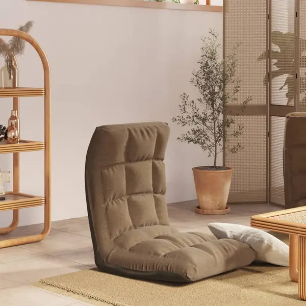 Gossi scaun de podea pliabil, gri taupe, material textil