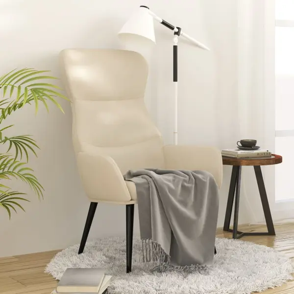 Gossi scaun de relaxare, crem, material textil