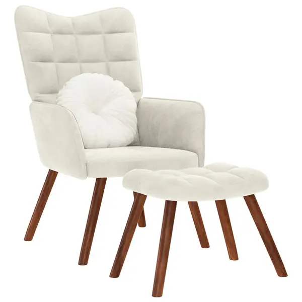 Gossi scaun de relaxare cu scaun catifea crem