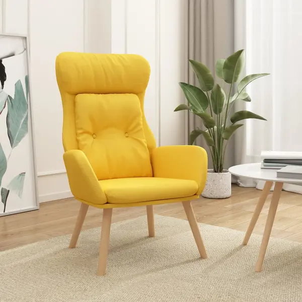 Gossi scaun de relaxare, galben mustar, material textil