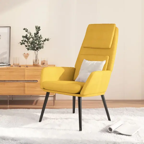 Gossi scaun de relaxare, galben mustar, material textil