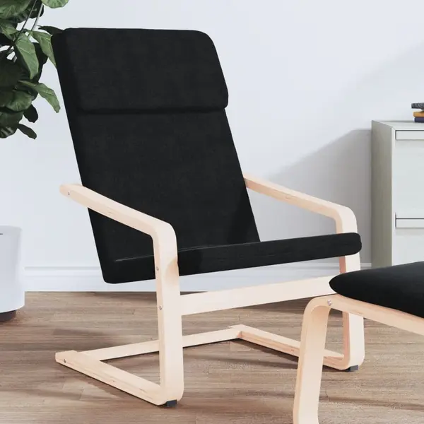 Gossi scaun de relaxare, negru, material textil