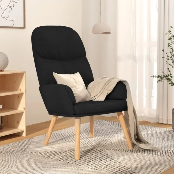 Gossi scaun de relaxare, negru, material textil