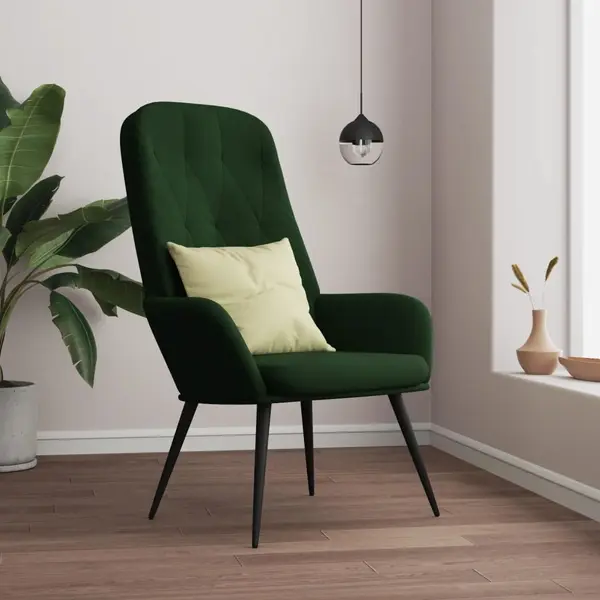 Gossi scaun de relaxare, verde inchis, catifea