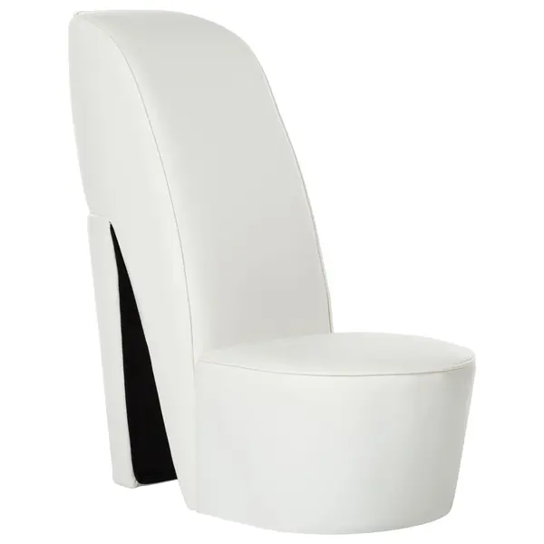 Gossi scaun, design toc inalt, alb, piele ecologica