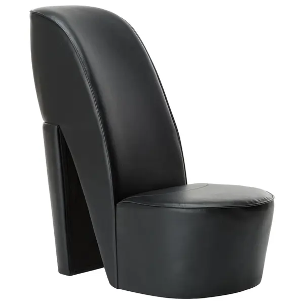 Gossi scaun, design toc inalt, negru, piele ecologica
