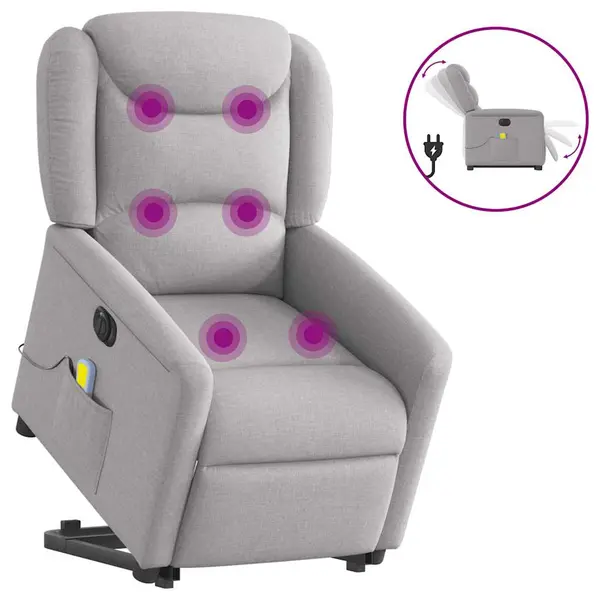 Gossi scaun electric pentru masaj picioare in picioare stofa gri nor