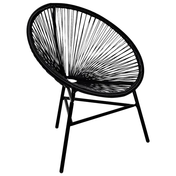 Gossi scaun luna de gradina, negru, poliratan
