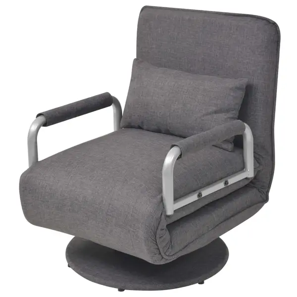 Gossi scaun pivotant si canapea extensibila, gri inchis, textil