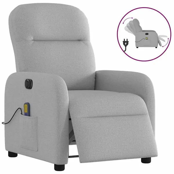 Gossi scaun reclinabil electric pentru masaj cloud grey fabric