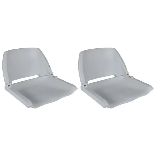 Gossi scaune barca 2 buc. gri 41x51x48 cm spatar pliabil fara perna
