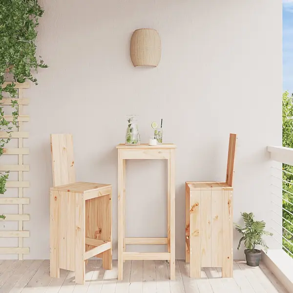 Gossi scaune de bar, 2 buc., 40x42x120 cm, lemn masiv de pin