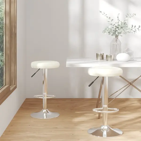 Gossi scaune de bar, 2 buc., crem, piele ecologica