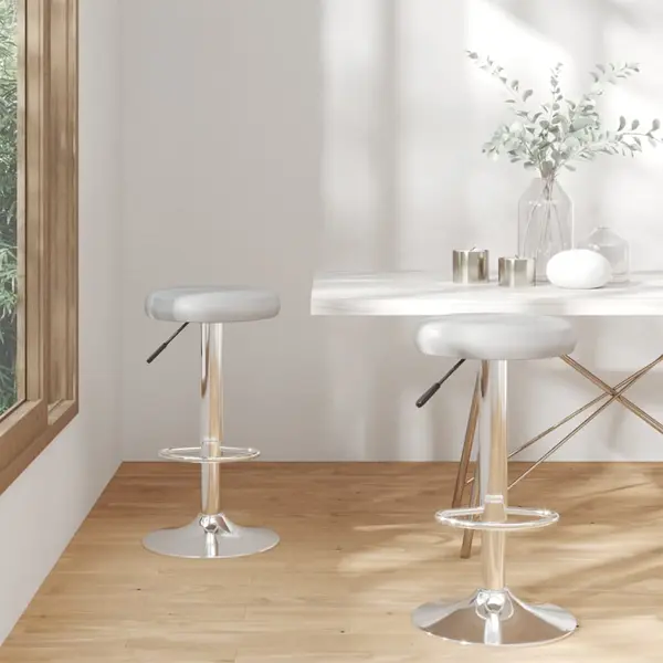 Gossi scaune de bar, 2 buc., gri, piele ecologica